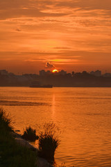 Sunset after a heavy rain in St. Petersburg.