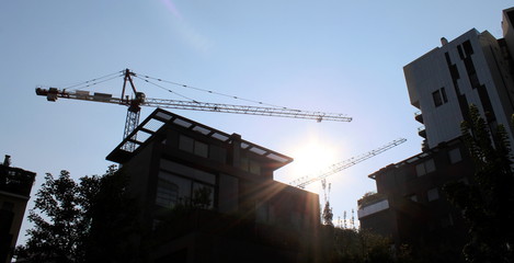 Edificio moderno in città - cantiere