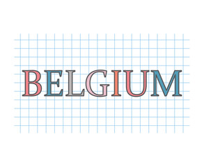 Belgium on checkered paper texture- vector illustration