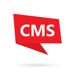 CMS (Content Management System) acronym on a speach bubble- vector illustration