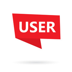 user word on a sticker- vector illustration
