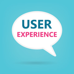 user experience on a speech bubble- vector illustration