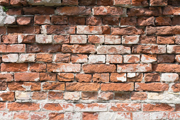 Background of old vintage dirty brick wall