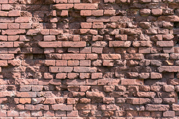 Background of old vintage dirty brick wall