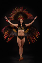 Woman in brazilian carnival costume.