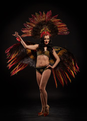 Woman in brazilian carnival costume.