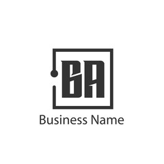 Initial Letter BA Logo Template Design