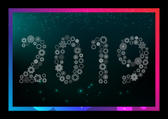 2019 new year flowers background