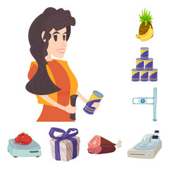 Isolated object of food and drink icon. Set of food and store stock symbol for web.