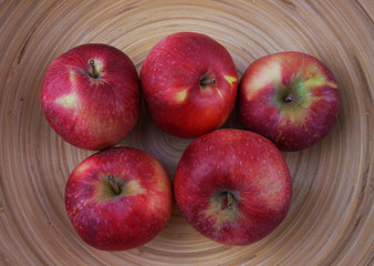 Apples in bamboo basket