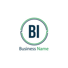 Initial Letter BI Logo Template Design