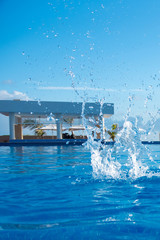 Splashing water in the swimming pool, Cayo Guillermo, Cuba
