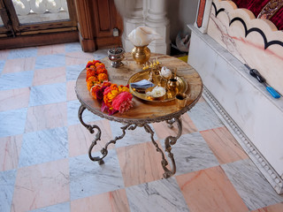 Hindu ceremony called 'arati' - set for offering to gods or guru