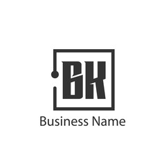Initial Letter BK Logo Template Design