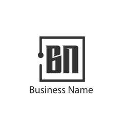 Initial Letter BN Logo Template Design
