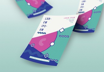 Event Flyer Layout with Retro Geometric Elements