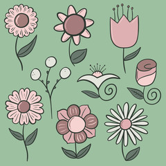 Simple Hand Drawn Flowers