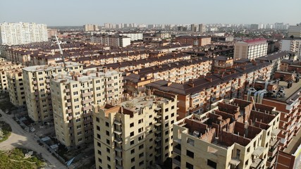 Unfinished buildings from the air.