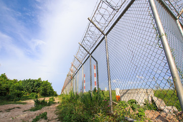 Background Net Wall Iron chain fence  Phuket Thailand