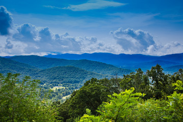 Fototapeta na wymiar Stormy Skies Over Blue Ridge Mountains