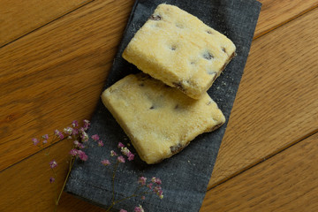 Chocolate Cookie Bars with Sugar Still Life