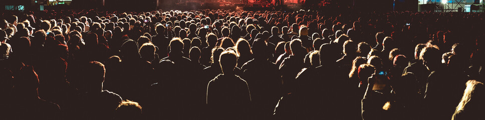 Panoramic view of the crowd in a concert