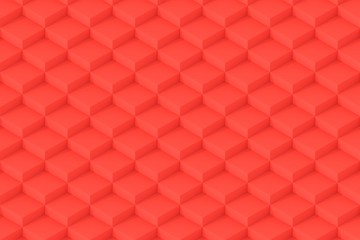 Red Square Abstract Background. Cube Background. 3D Render Background