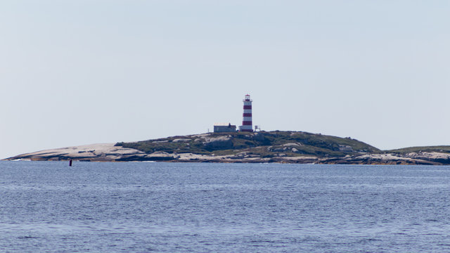 Oldest lighthouse in Canada, distance, old sambro lighthouse, summer.