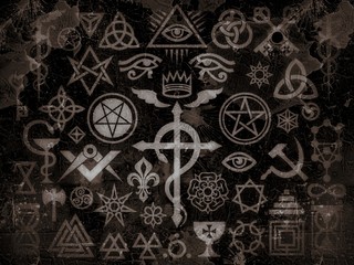 Medieval Occult Signs And Magic Stamps, Sigils, Locks, Knots. Mystic symbols of the Illuminati, Masonic Rituals and Black Magic. (Vintage Grime Edition).