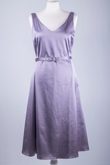 Tailors Mannequin dressed in a Lilac Satin Dress