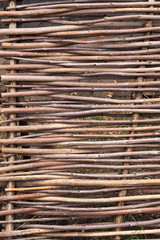 Fence of twigs for fencing rural area.