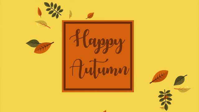Happy autumn day theme animation collection