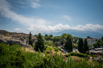 Fototapeta na wymiar Beautiful Valley in Pompeii Italy 