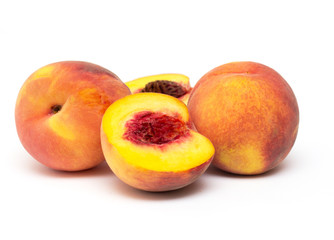 Peach fruit single isolated on white background