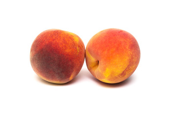 Peach fruit single isolated on white background