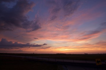 Obraz premium Pink With light Indigo Sunset 