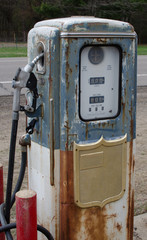 Vintage Gas pump with rustic coloration
