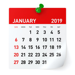 January 2019 - Calendar.