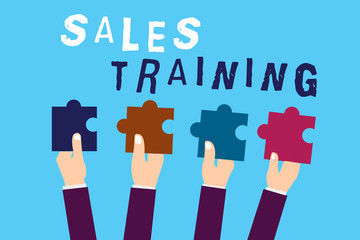 Text sign showing Sales Training. Conceptual photo Action Selling Market Overview Personal Development.