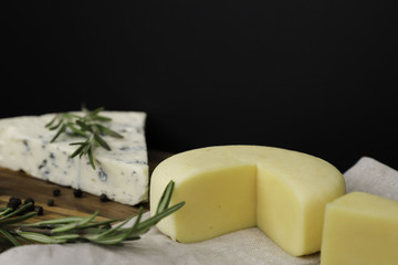 cheese with blue mold and cheese gouda