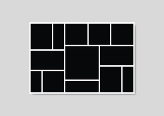 Templates photo collage image frames for photo or Picture montage. Picture montage abstract. Vector illustration