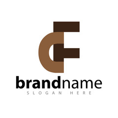 CF Letter Linked Logo Vector stock template