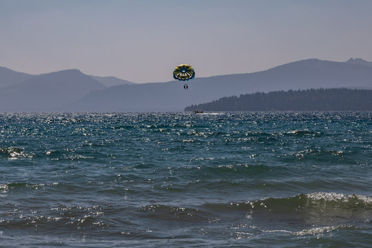 Parasailing On Lake Tahoe, California