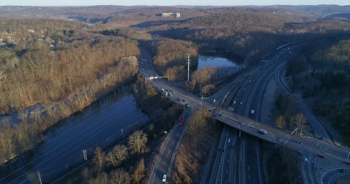 Aerial View of a Highway in Westchester New York