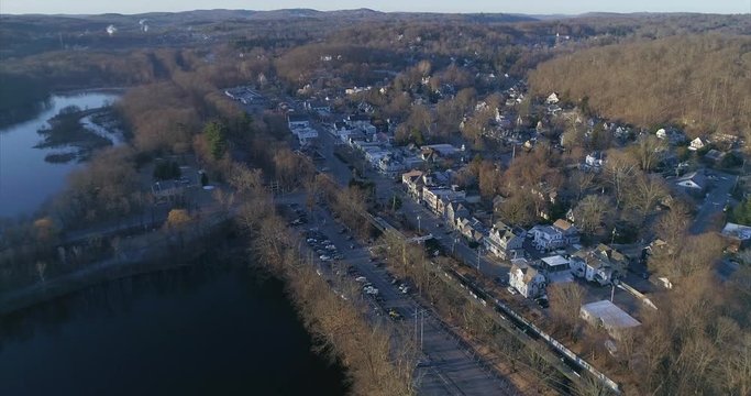 Flying Over Muscoot Reservoir and Towards Katonah