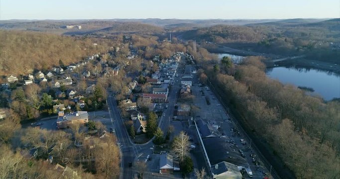 Aerial View of Katonah and Muscoot Reservoir in Westchester New York