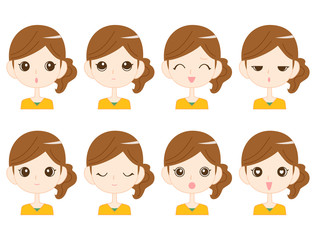Naklejka premium 女性4 表情