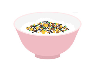 ふりかけご飯のイラスト