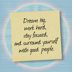 Dream Big Work Hard Inspirational Quote 