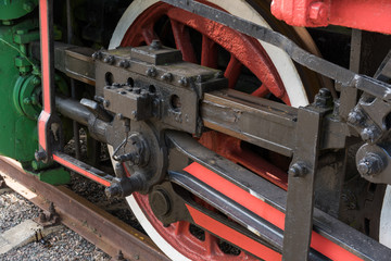 steam locomotive and its wheels